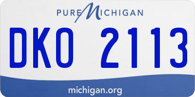 MI license plate DKO2113