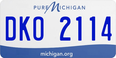 MI license plate DKO2114