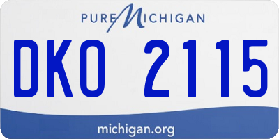 MI license plate DKO2115