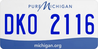 MI license plate DKO2116