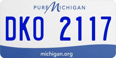MI license plate DKO2117