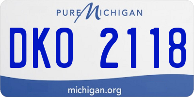 MI license plate DKO2118
