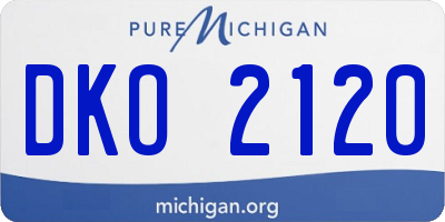 MI license plate DKO2120