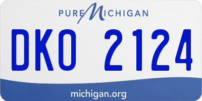 MI license plate DKO2124