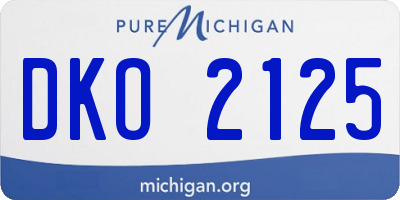 MI license plate DKO2125