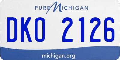MI license plate DKO2126