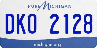 MI license plate DKO2128