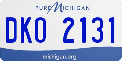 MI license plate DKO2131