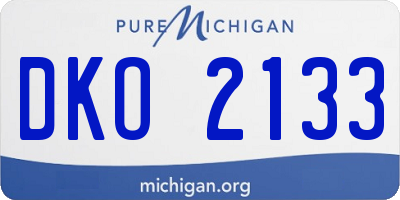 MI license plate DKO2133