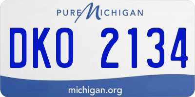 MI license plate DKO2134