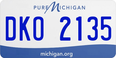 MI license plate DKO2135