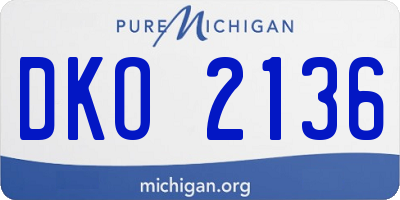 MI license plate DKO2136
