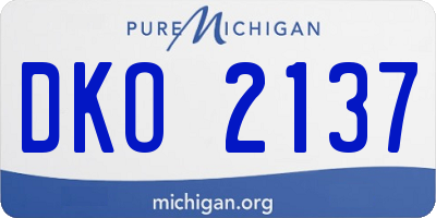 MI license plate DKO2137
