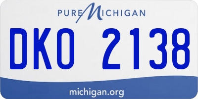MI license plate DKO2138