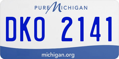 MI license plate DKO2141