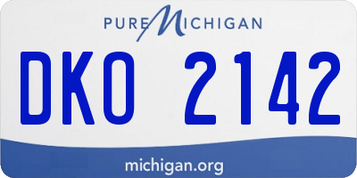 MI license plate DKO2142
