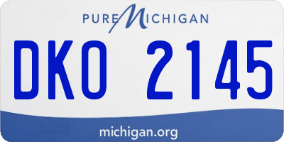 MI license plate DKO2145