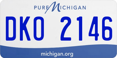 MI license plate DKO2146