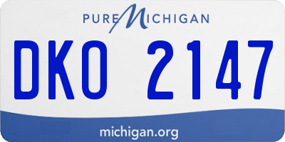 MI license plate DKO2147