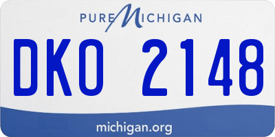MI license plate DKO2148