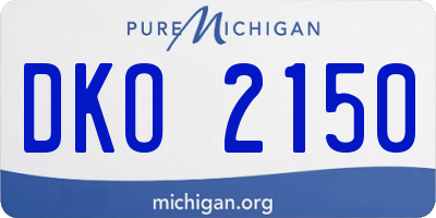 MI license plate DKO2150