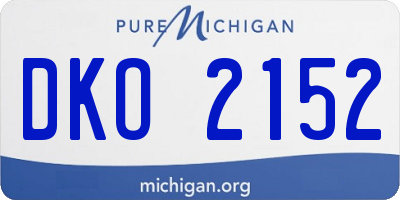MI license plate DKO2152