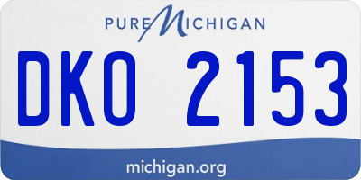 MI license plate DKO2153