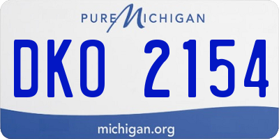 MI license plate DKO2154
