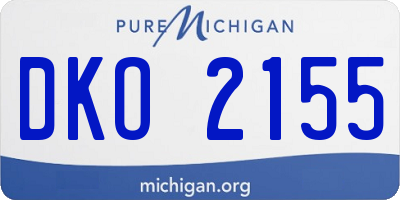 MI license plate DKO2155