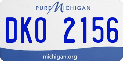 MI license plate DKO2156