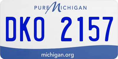 MI license plate DKO2157