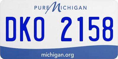MI license plate DKO2158
