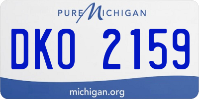 MI license plate DKO2159