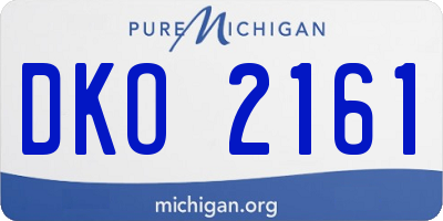 MI license plate DKO2161