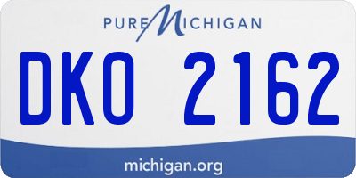 MI license plate DKO2162