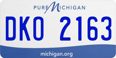 MI license plate DKO2163