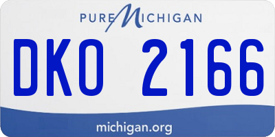 MI license plate DKO2166
