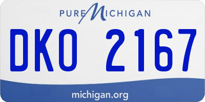 MI license plate DKO2167