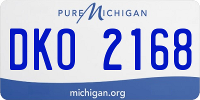 MI license plate DKO2168