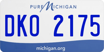 MI license plate DKO2175