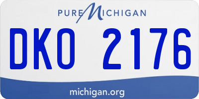 MI license plate DKO2176