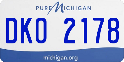 MI license plate DKO2178