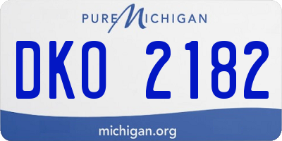 MI license plate DKO2182