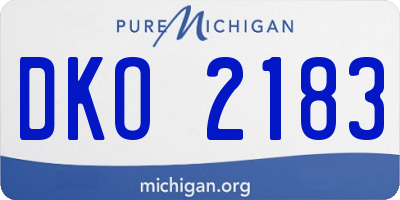 MI license plate DKO2183
