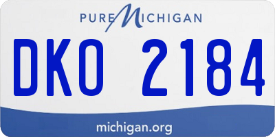 MI license plate DKO2184
