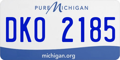 MI license plate DKO2185