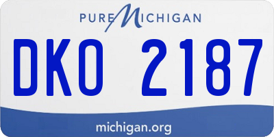 MI license plate DKO2187