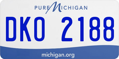 MI license plate DKO2188