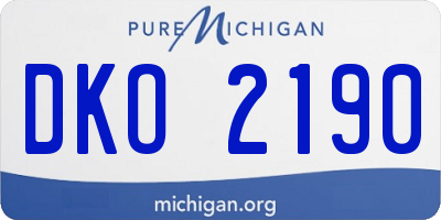 MI license plate DKO2190
