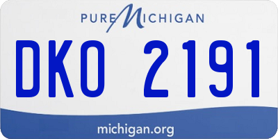 MI license plate DKO2191